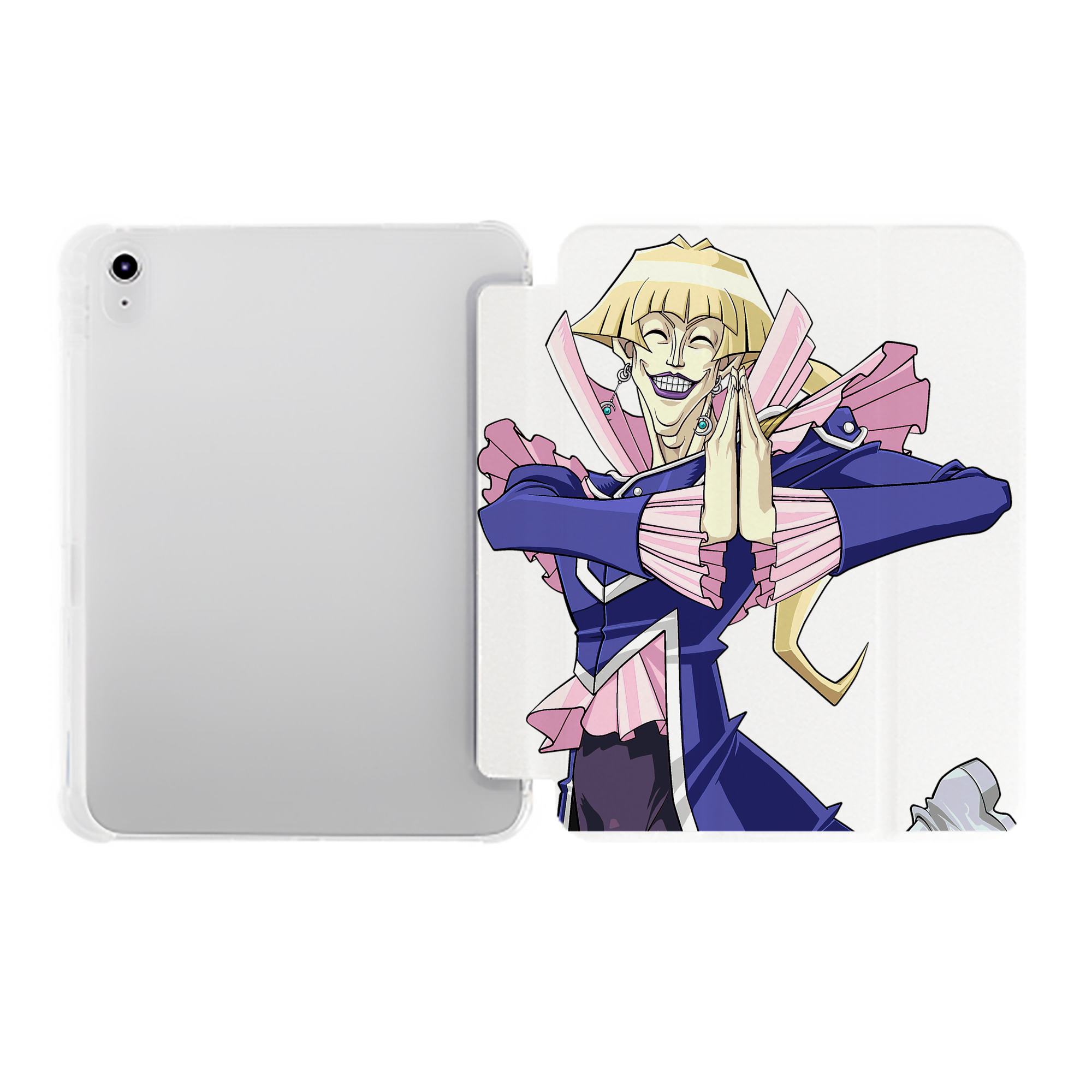 （画像用） 遊☆戯☆王 Yu-Gi-Oh! IPad ケース ペン収納付き 三つ折りスタンド PUレザー×シリコン 対応機種9.5/10.5/10.9インチ
